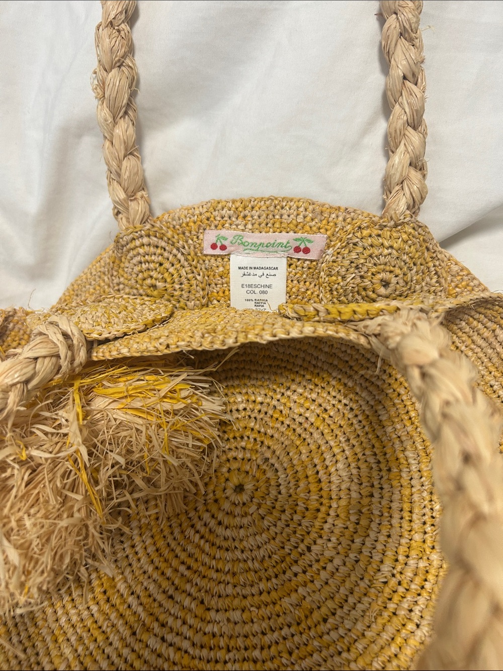 Bonpoint Yellow Braided Straw Tote